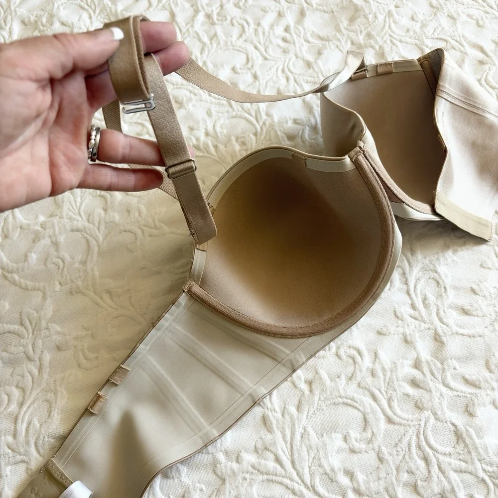Soma Vanishing Strapless Bra 36DDD Nude Beige Convertible Underwire Multi-way